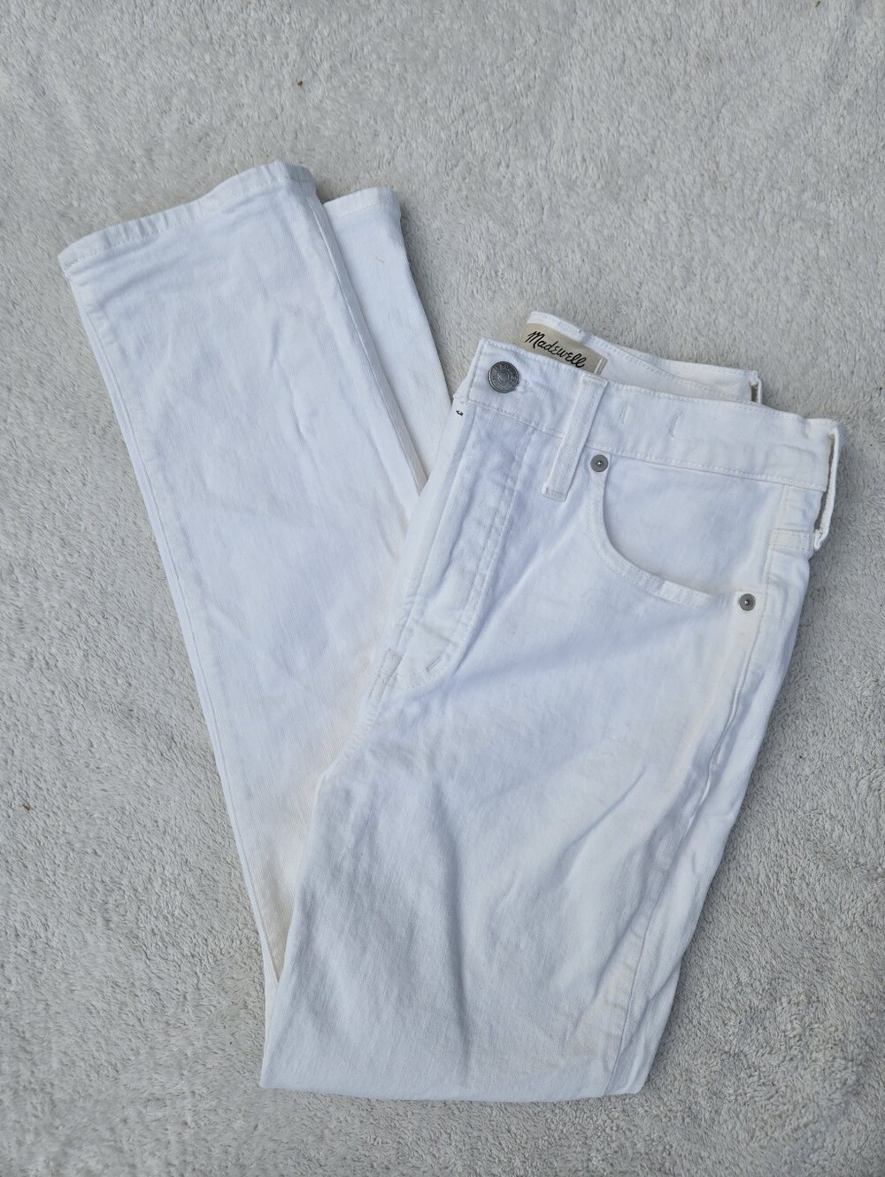 Madewell The Perfect Vintage White Denim Jeans Crop Sz 27